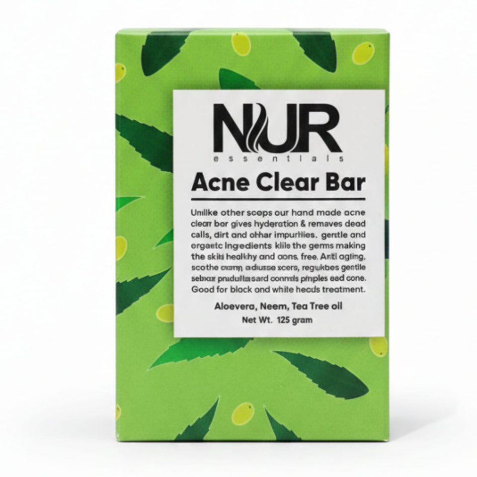 Acne Clear Bar — Neem, Aloe Vera & Tea Tree Oil | Pimples, Blackheads & Scars | 125g