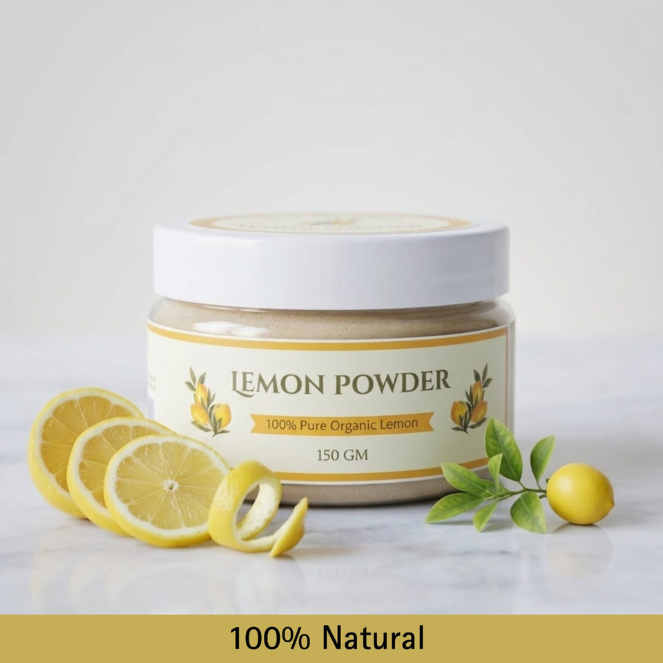 Lemon Powder — 100% Pure Organic Lemon | Skin Brightening, Dark Spots & Glow | 150g